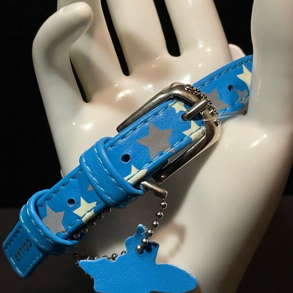 P0001 Pet Collar Light Blue with Stars - Picture 3 of 4
